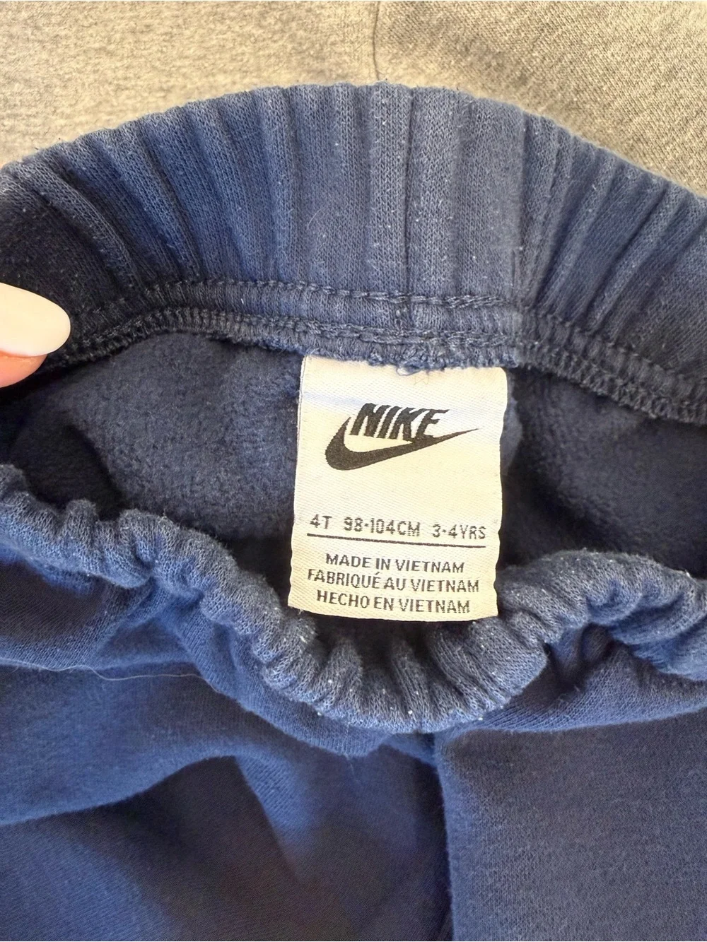 Nike Kids Grey Hoodie and Navy Joggers Set